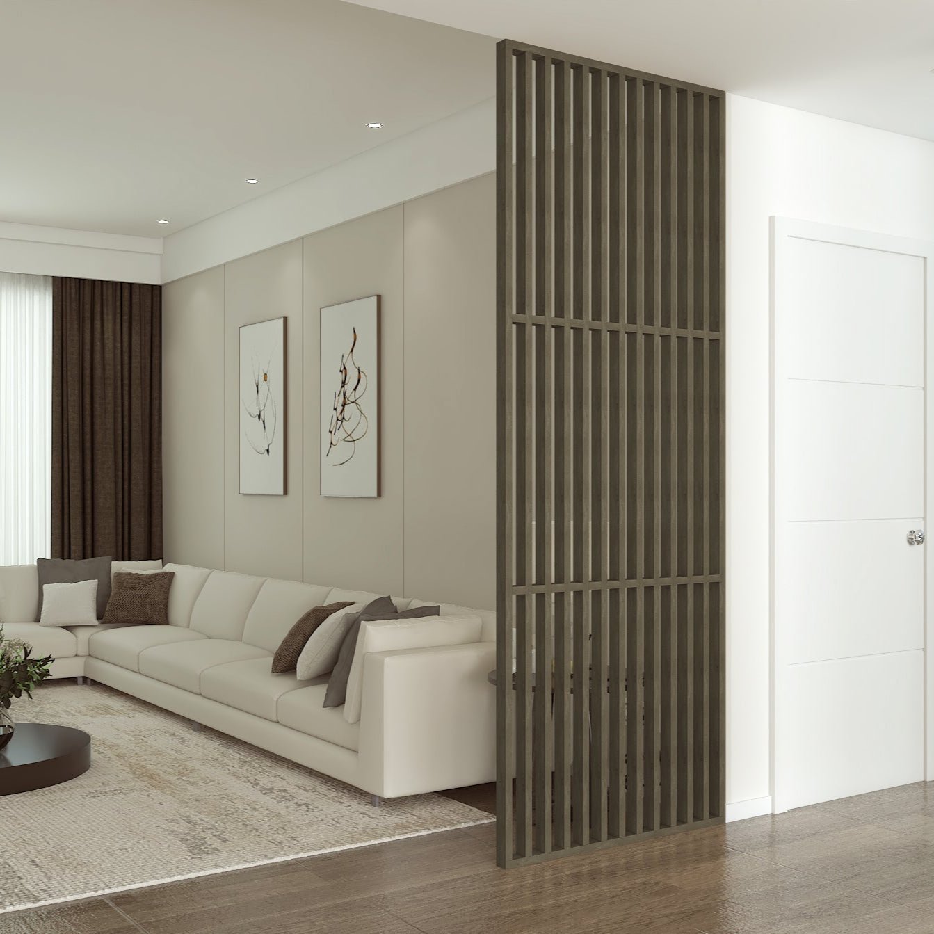 Customizable Slatted Partition Wall