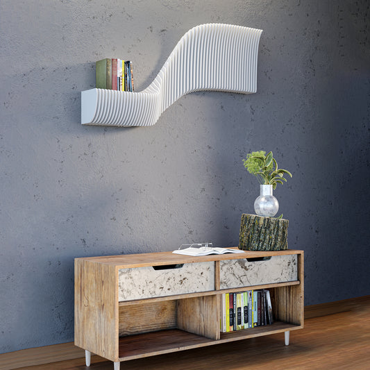 parametric wall shelf, wall mounted shelf, floating shelf