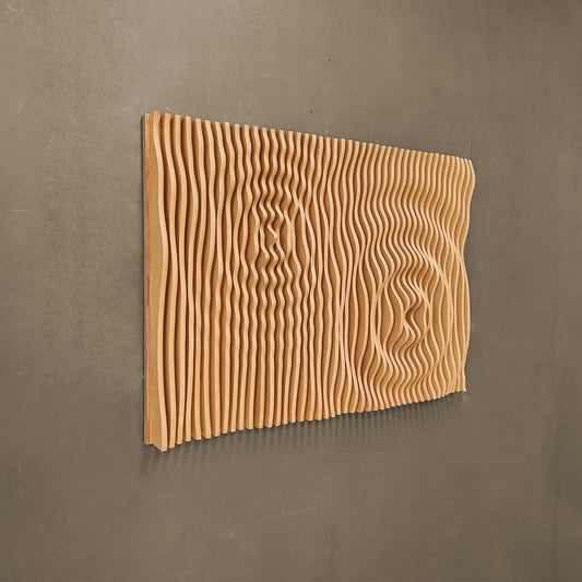 Arte de pared de madera ondulada: ecos de la naturaleza