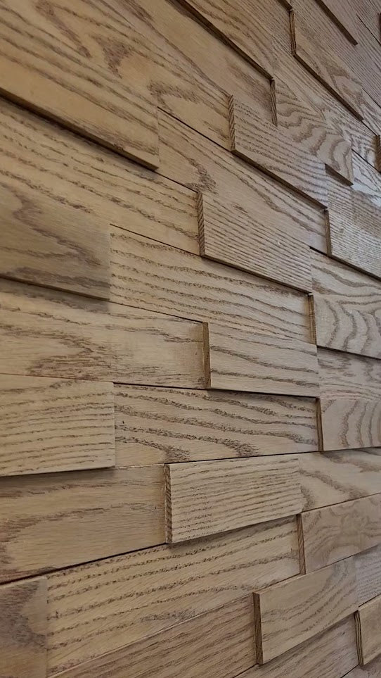 Artistic 3D Brick Wooden Wall Tiles: Natural  Solid Wood 3D Tiles