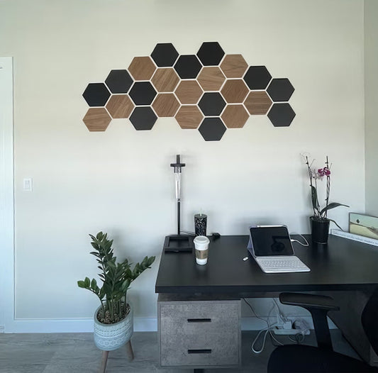 3D wall panels, Honeycomb Wooden Hexagon panels, Hexagon Wooden wall art CraftivaArt, wall art, wall panel, room design , interior design, wall art, luxury home