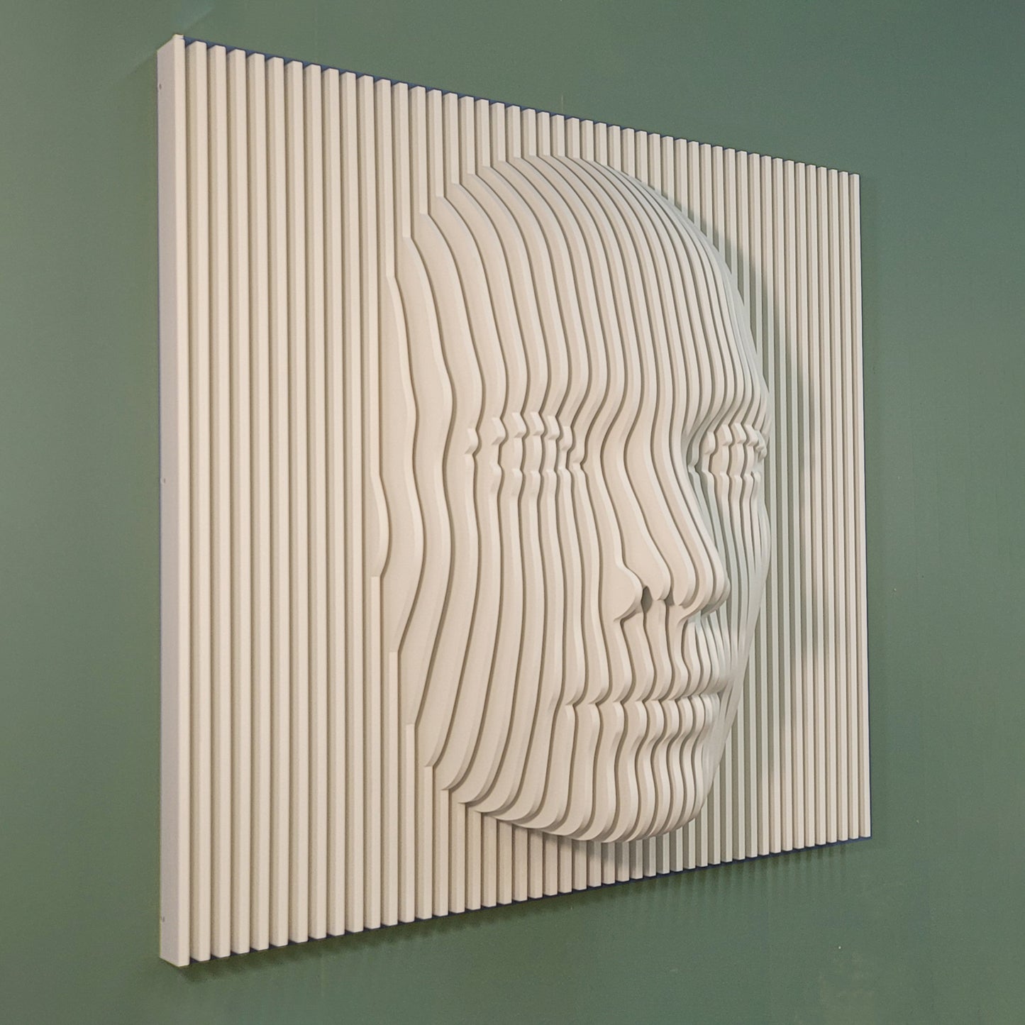 white parametric face, 3d wall art, 3 face, 3d parametric wall art, 3d parametric face