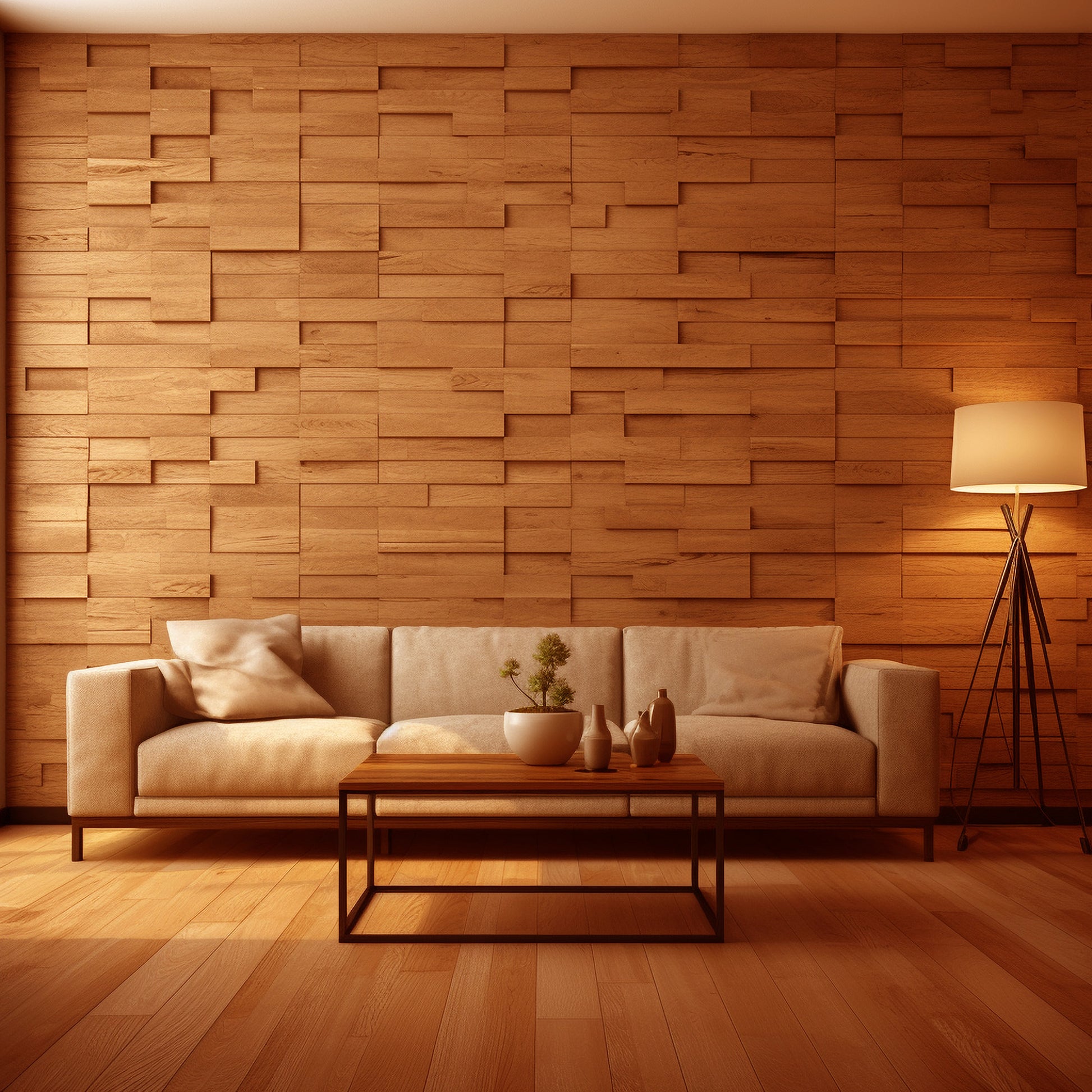 Acoustic wooden Bricks light brown 