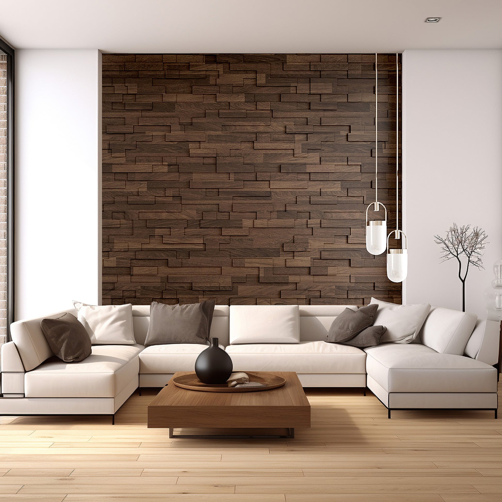 Acoustic wooden Bricks dark brown 