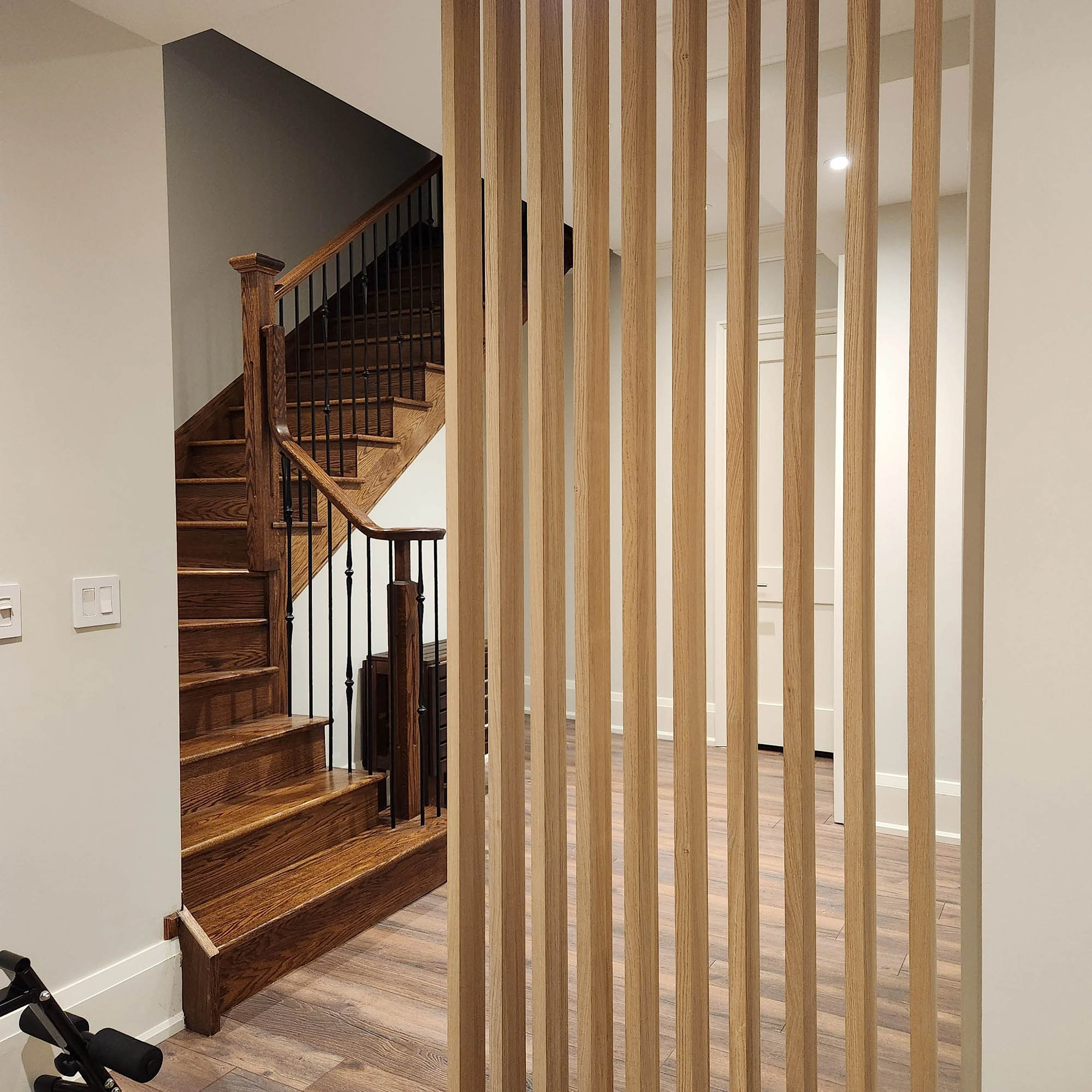 Flor to ceiling wood slats