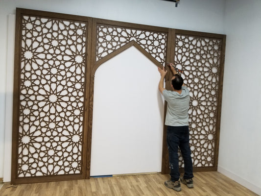 Mihrab, Islamic panels, Mosque partition, Mosque separator, custom panel, room divider, room dividers , craftivaart, Arc panel , Islamic divider, Islamic design, Masjid divider, mosque panel, Islamic room divider, Arc divider design, arc panel, yooga, meditation