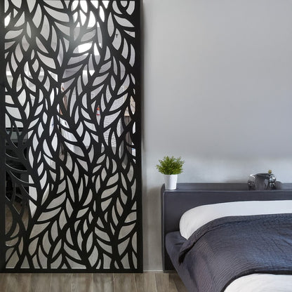 Black Custom-Made  Wall Panel Privacy Partition