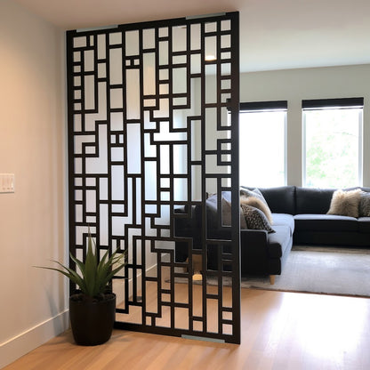 Black Custom-Made  Wall Panel Privacy Partition