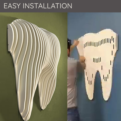 Decoración de pared con dientes paramétricos en 3D