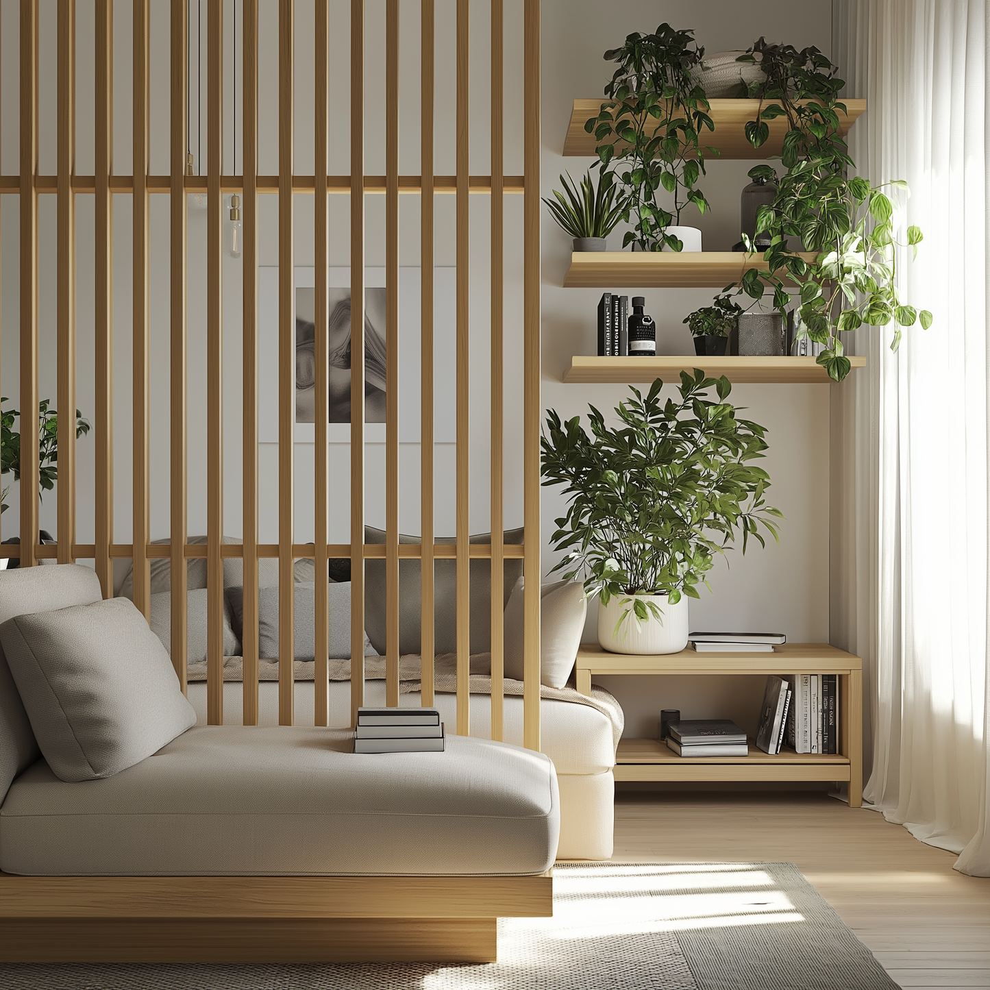 Customizable Slatted Partition Wall