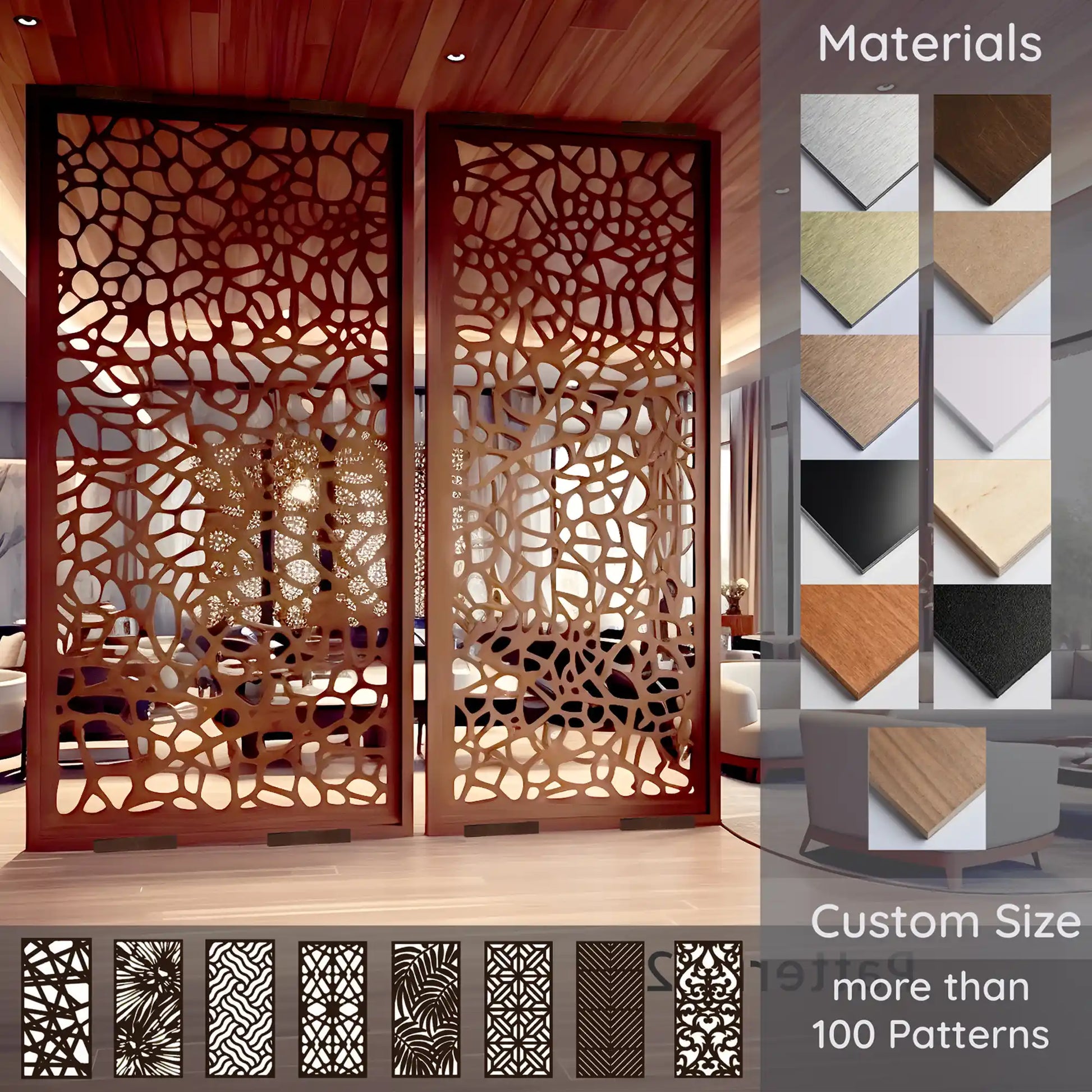 Wooden room divider, Glass room divider , Decorative room divider 