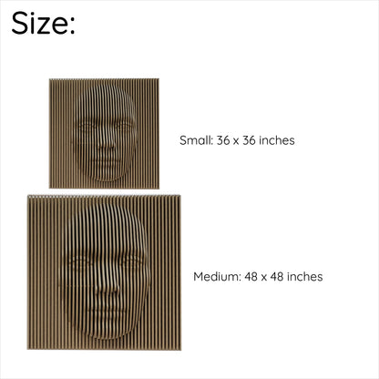 3D human face wall sculpture ( 1/2" Thick )