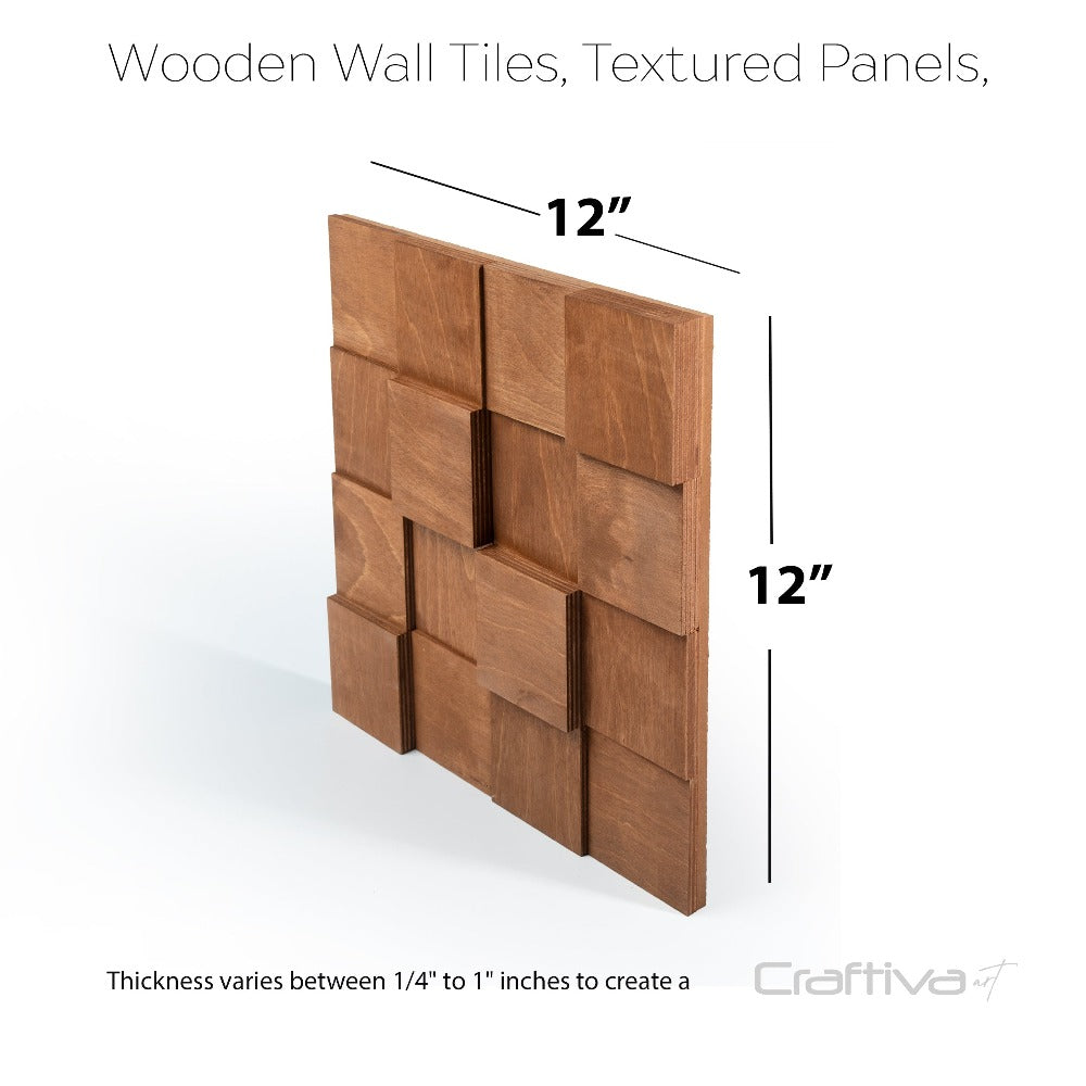 Wooden Cube Panel, Wooden Wall Tiles for Living Room, Wall Art CraftivaArt