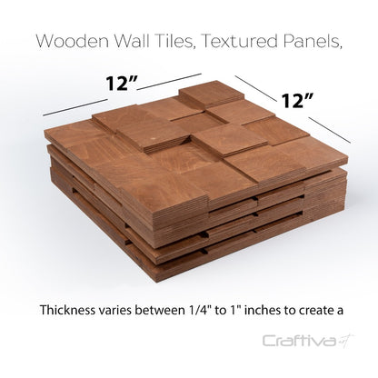 Wooden Cube Panel, Wooden Wall Tiles for Living Room, Wall Art CraftivaArt