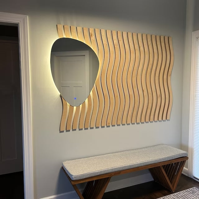 Lamellenwandpaneel Kanada, Moderne gebogene 3D-Holzlamellen

